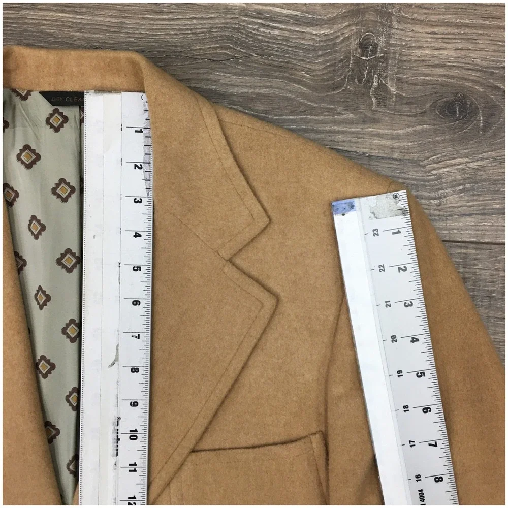 VINTAGE Mens Camel Hair Blazer Sport Coat Casual‎ Jacket Size 42R Classic Suit